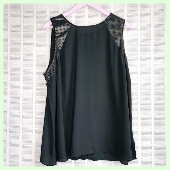 Lane Bryant Tops - Lane Bryant Faux Leather Button Tank